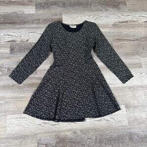 Vintage Rampage Black Floral Lace Up Mini Dress Soft Grunge 90s Fairycore Small
